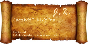 Jaczkó Klára névjegykártya