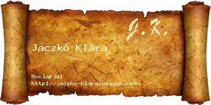 Jaczkó Klára névjegykártya