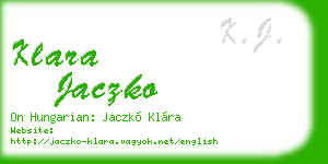 klara jaczko business card